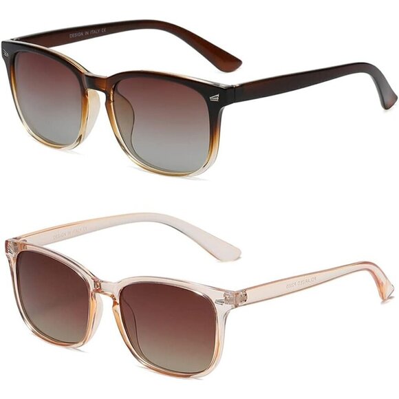 ?Dushine Sunglasses Women Brown Polarized Retro Style Protection Eyewear main image 7